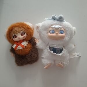 Adorable Plush Doll Set - Brown and White Minso Brand